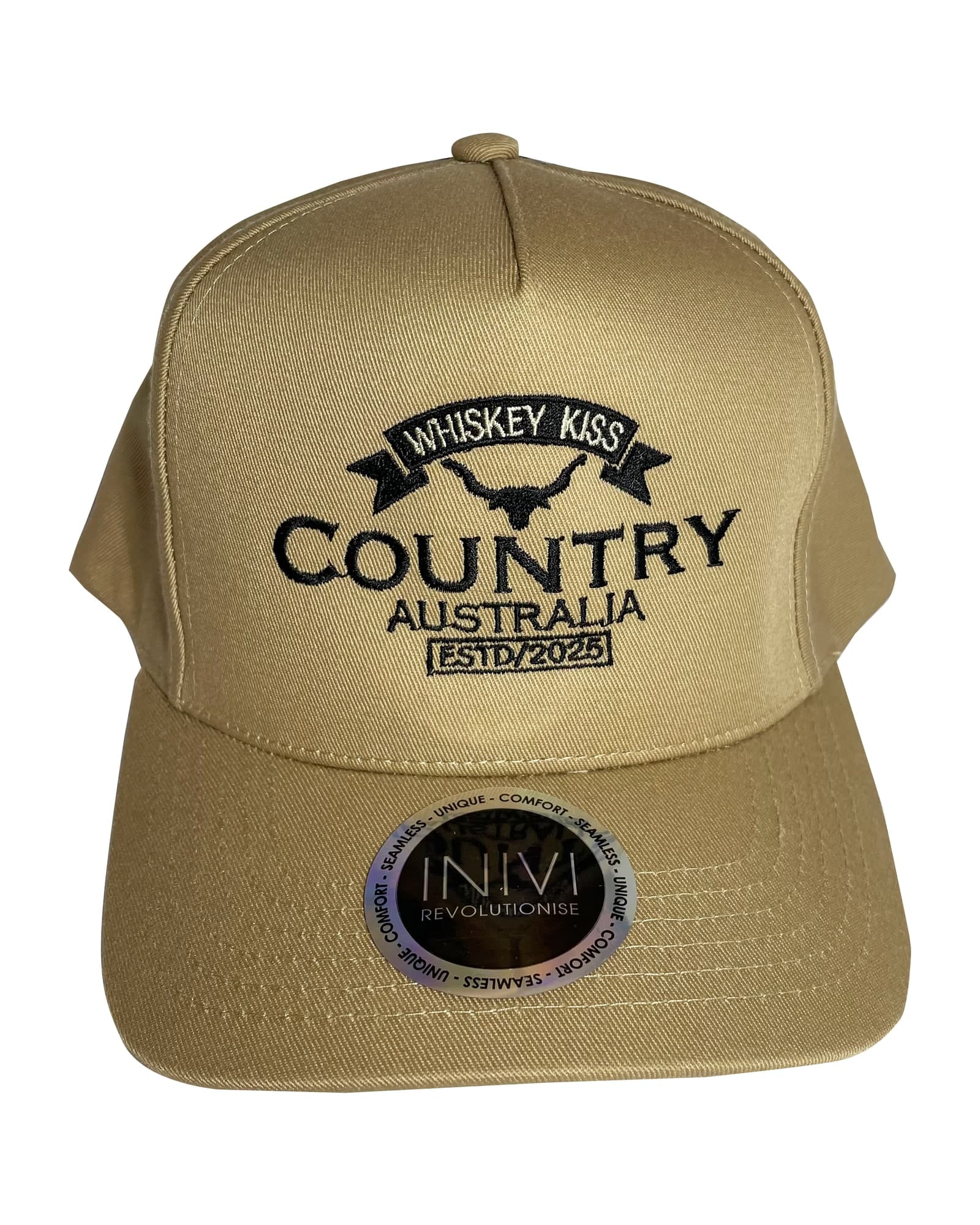 Country Australia trucker cap in khaki with black embroidery